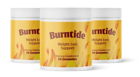Burntide three-jar pack with the front labels facing forward