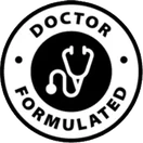 The Doctor Formulated emblem printed on the Burntide label